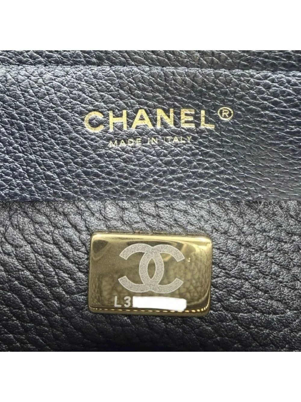 Chanel Tote Bag Small Shopping CC Logo Shoulder Grained Calfskin Black Gold
